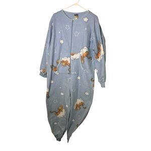 Disney Vintage Winnie The Pooh Tigger One Piece Pajamas Blue XL